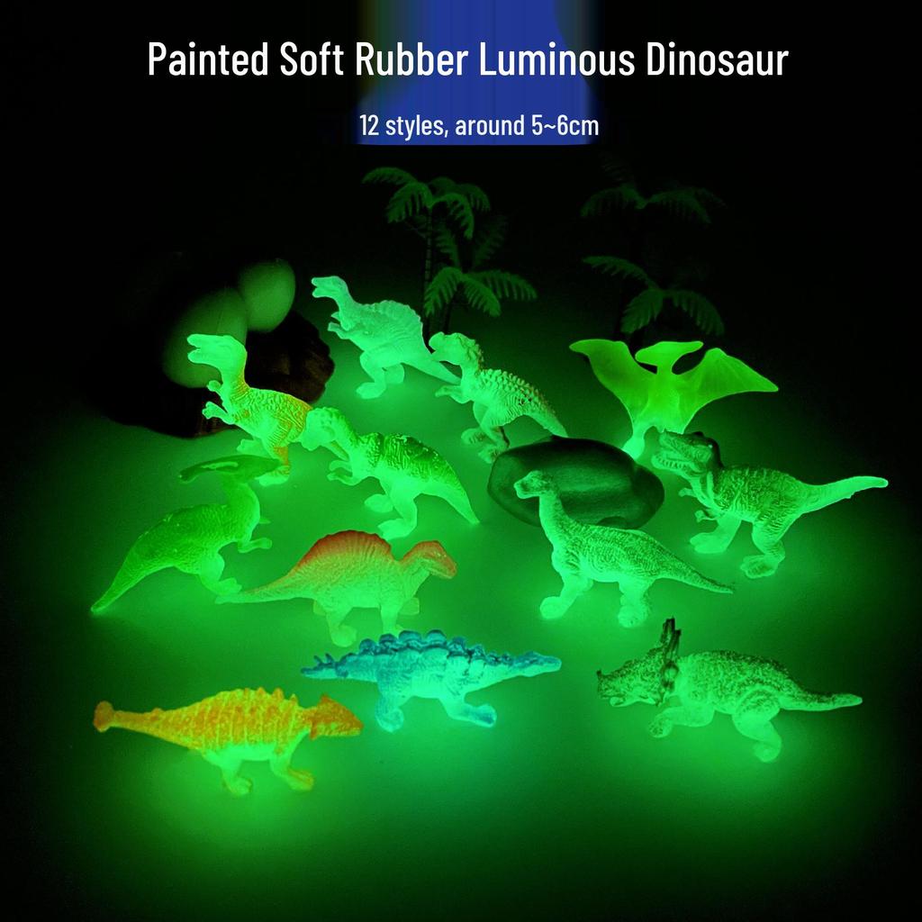 Glow-in-the-Dark Soft Rubber Dinosaur Toy for Kids