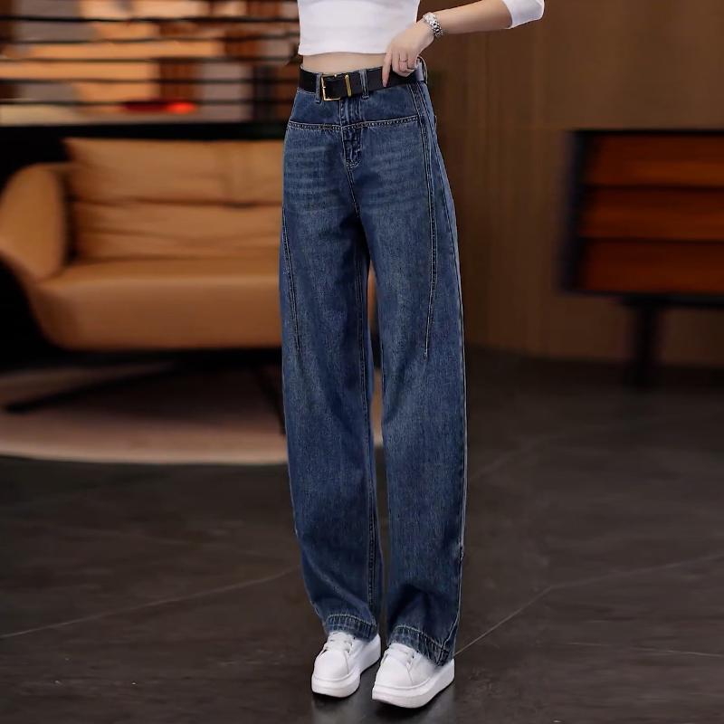 

Women s 2026 Blue Fleece-Lined Wide Leg Cropped Denim Pants S (up to 47.5 kg) синій
