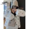 Winter New Hooded Faux Fur Coat Short Casual Style Coat Woman Winter Warm Long Sleelve Coat Woman Fashion Coat