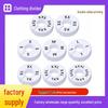 White Double-Sided Round Plastic Clothing Size Dividers with Printed Design for Closet Organization