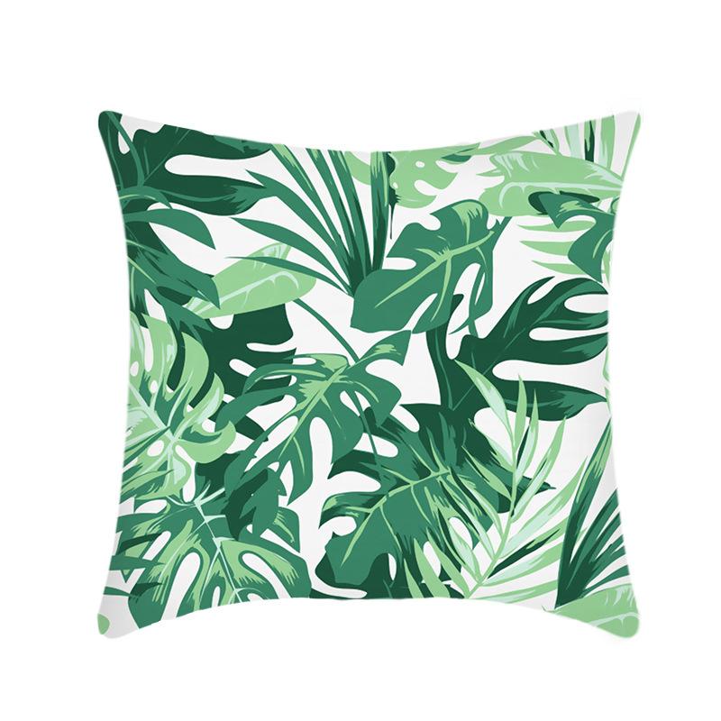 Plush Car Pillow Ins Simple Green Plant Sofa Living Room Pillow Case Home Cushion