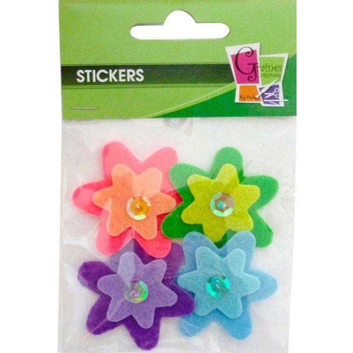 P.4 FLEURS FEUTRINE COLORIS ASSORTIS