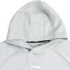 Li Ning CBA Series Simple Print Casual Comfortable Versatile Retro Hooded Long Sleeve Sweatshirt Unisex Sweatshirt White-Birch-Gray AWDVF69-2