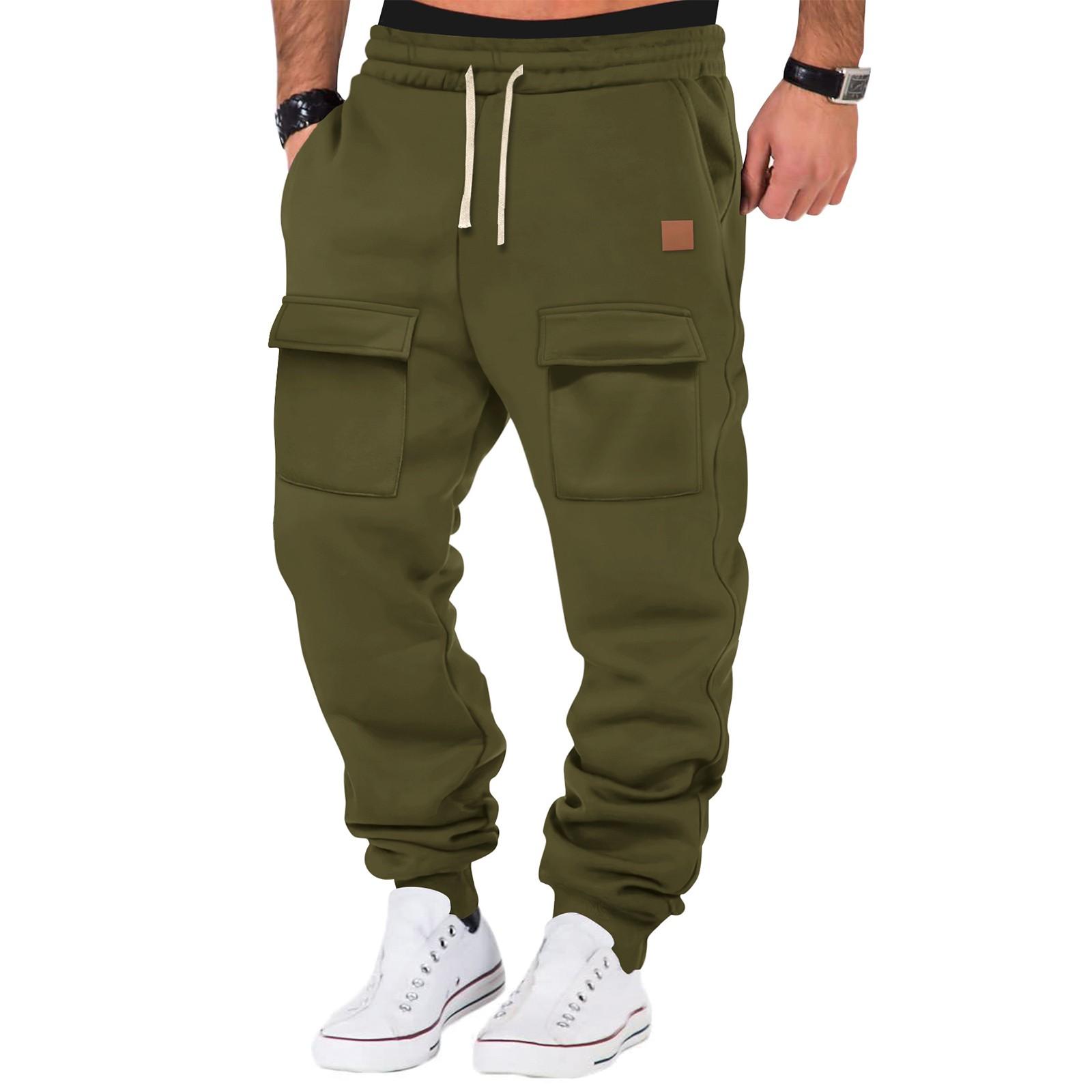 Men s Training Sweatpants Leggings Men s Sports Multi-pocket Fitness Pants XL