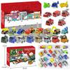 Feuerwehrauto-Spielzeug-Adventskalender 2023, Autos-Set zum Selbermachen, 24-Tage-Countdown, Kindergeschenke