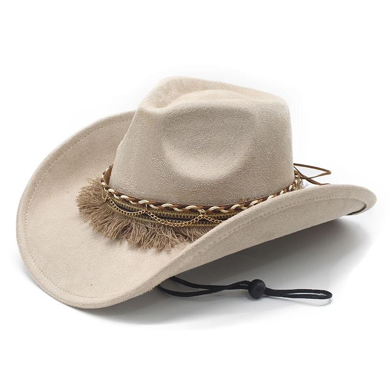 Vintage Western Cowboy Hat With Suede Felt Material For Stylish Men And Women