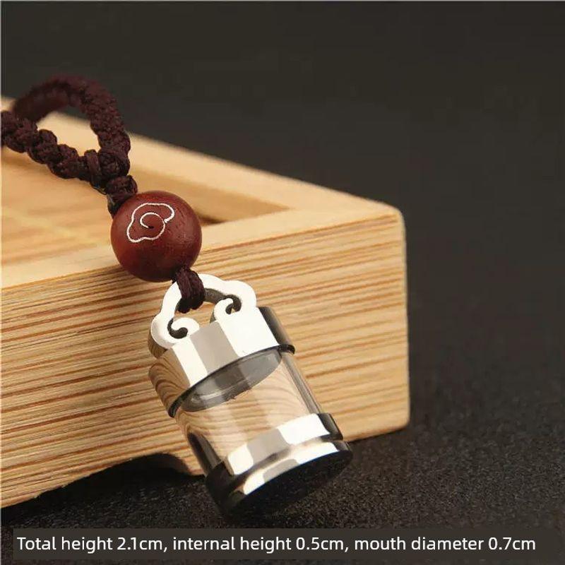 

Transparent Wukong Pendant Small Aquarius Cinnabar Niche for a Statue of the Buddha Wukong [Silver empty] small size with brown rope