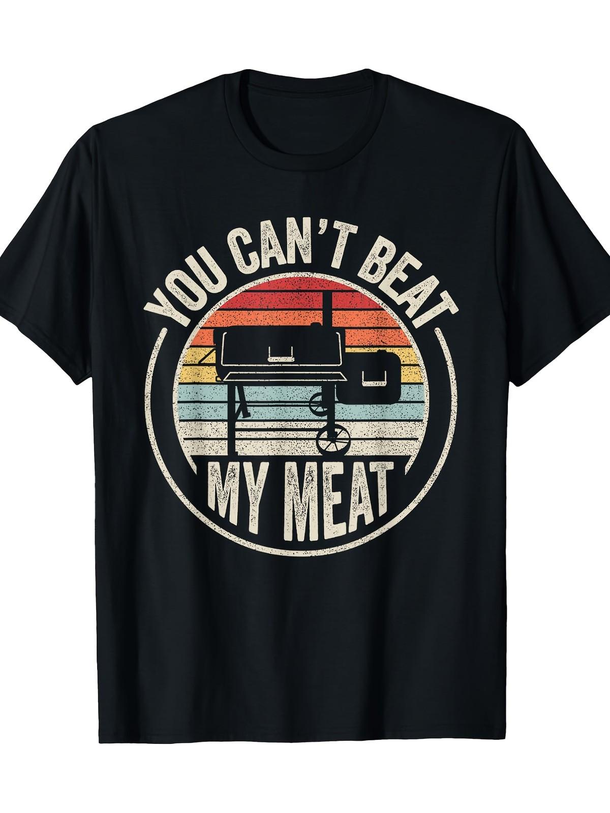 

Retro BBQ You Can t Beat My Meat Graphic Tee - 100% Cotton, 220g, Short S S разноцветный
