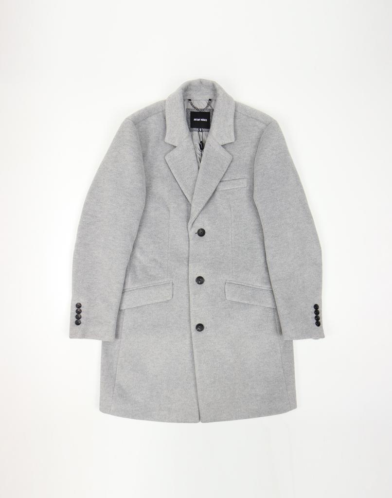 Ikalook Single Three-Button Grey Winter Coat Co107
