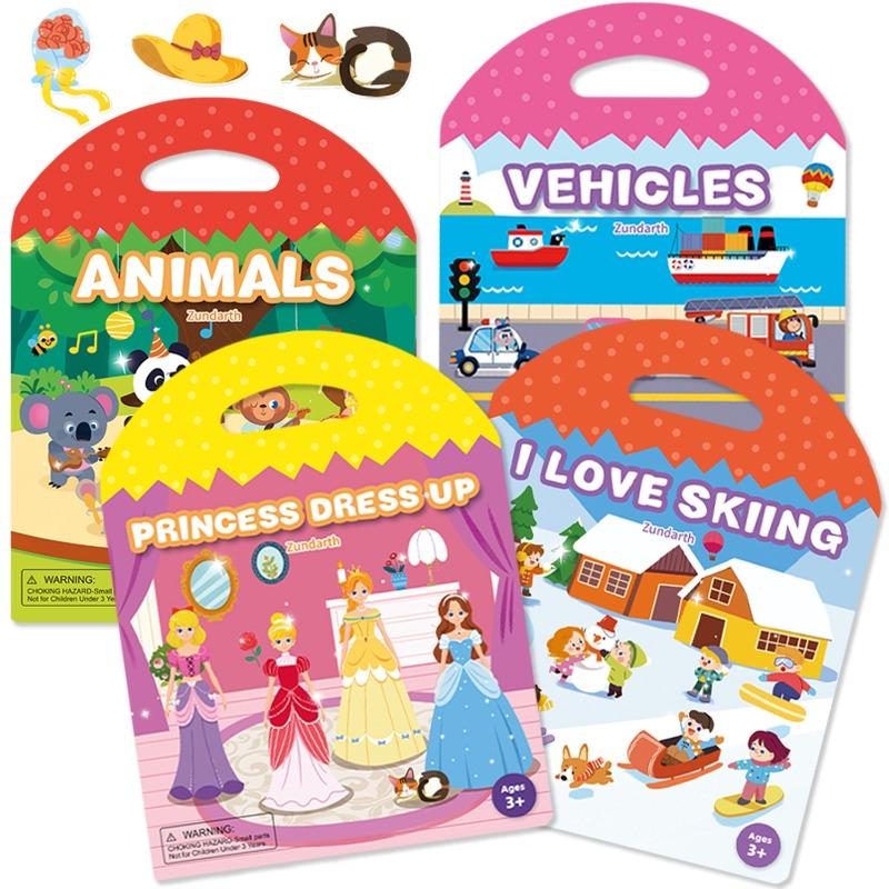 Non-Toxic New Children Reusable Scene Cute Stickers Diy Puzzle Sticker Games Books Cartoon Animal Learning Cognition Toys For Kids Gifts