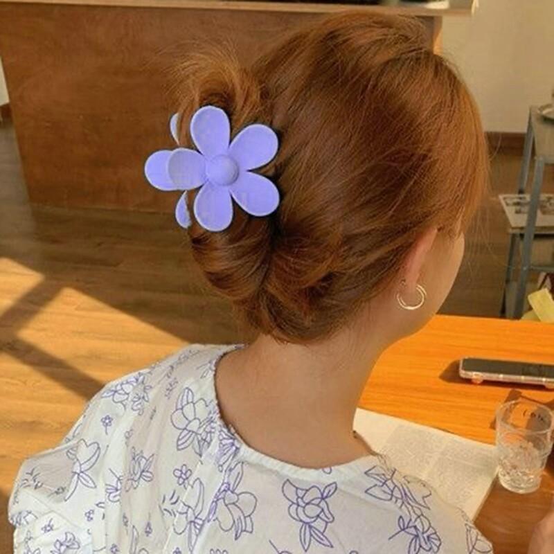 1PCS Candy Colors Big Flower Hair Clip Women Girls Cute Ponytail Makeup Bath Crab Claws Clips Fashion Fresh Beach Headwear Accessories