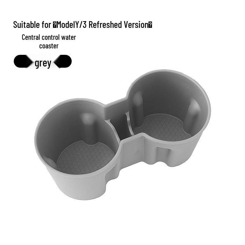 Tesla Car Center Console Silicone Coaster & Wireless Charger Cup Holder Storage Box