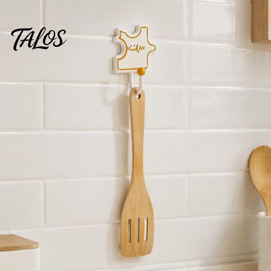 Removable Hooks Without Wall Damage Cartoon Puzzle Key Hook, Heavy Duty Traceless Plastic Hanger, Space Saving for Countertop Self Adhesive