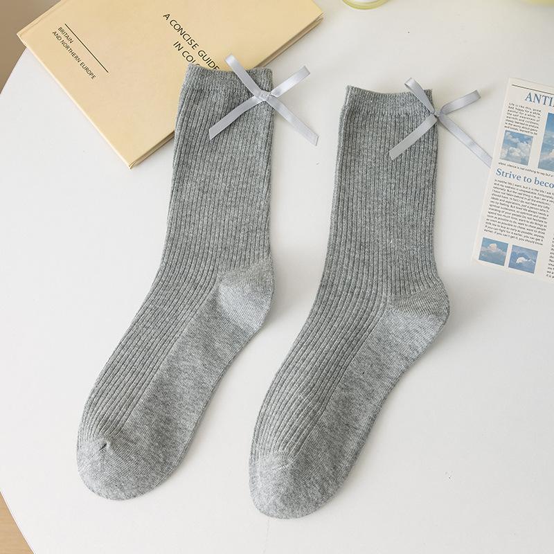 Ladies Spring and Summer Bows Are Versatile Ballet Wind Drum Stack Socks