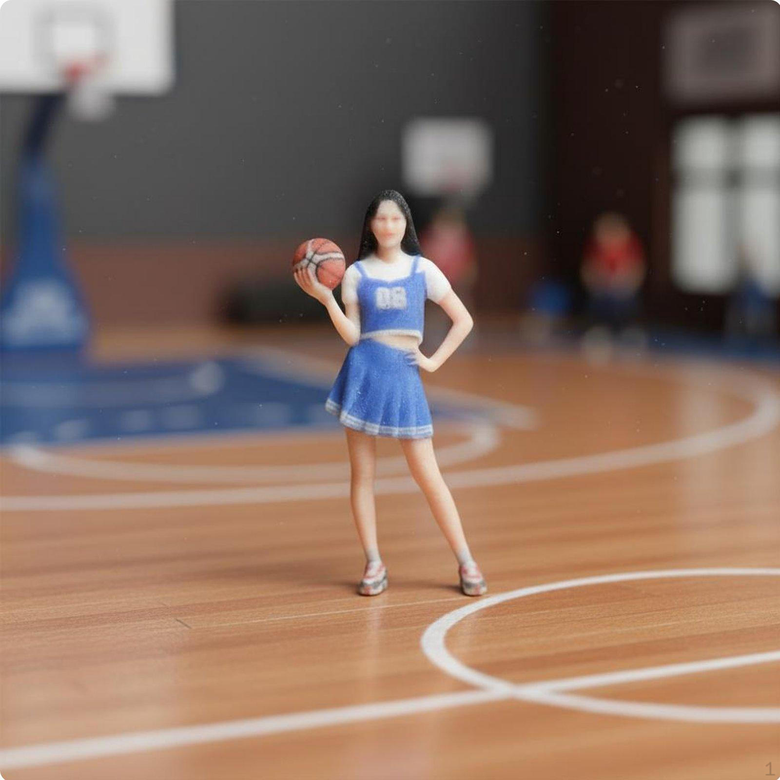 1/64 Cheerleader Figurine Collectible Miniature Basketball Girl High Detail 3D Printed Human Model