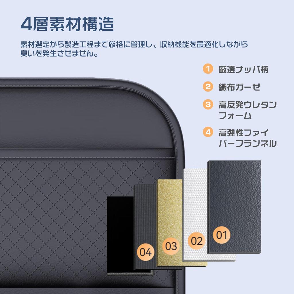 Seat Back Pocket Storage Car Tissue Hanging Car Trash Rear Seat Large Capacity 3D Expandable Napa Leather Structure Odorless Wear Resistant Kick Guard