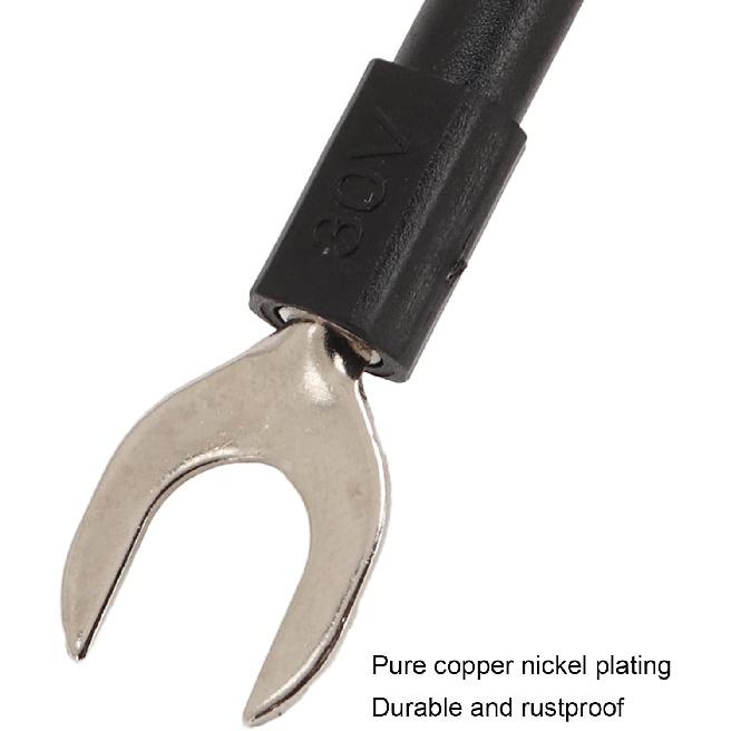 10pcs Y Spade Plug, Red Black Plated U Fork Spade Connector with 4mm Jack Copper Banana Socket for Multimeters Electronic Applications, Support 30V