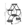 6 Potted Plant Stand, 4 Tier Plant Stand, Heart Flower Pot Stand for Breeding and Displaying Flowers, Plants Black Iron Office