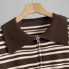 Women's Korean Fashion Striped Sweater & Wide-Leg Pants Knitted Set