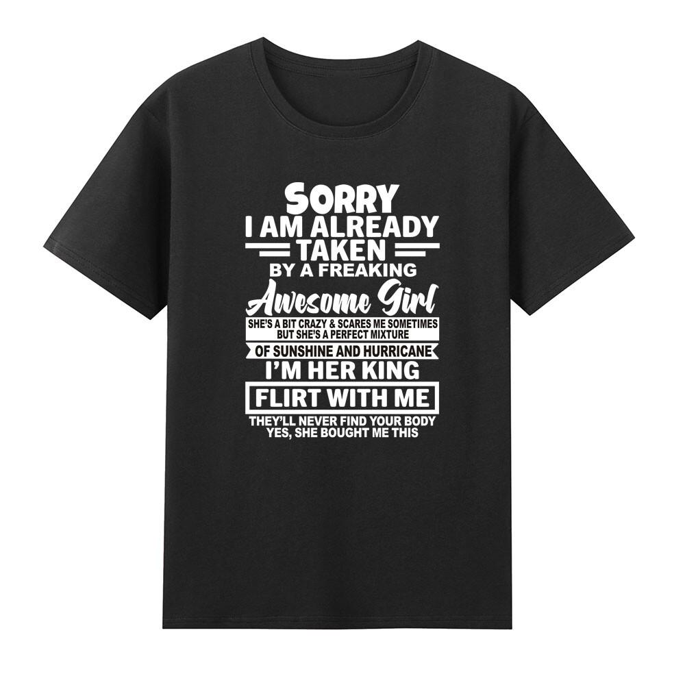 Sorry Im Already Taken By A Freaking Awesome Girl Valentines Tshirt S
