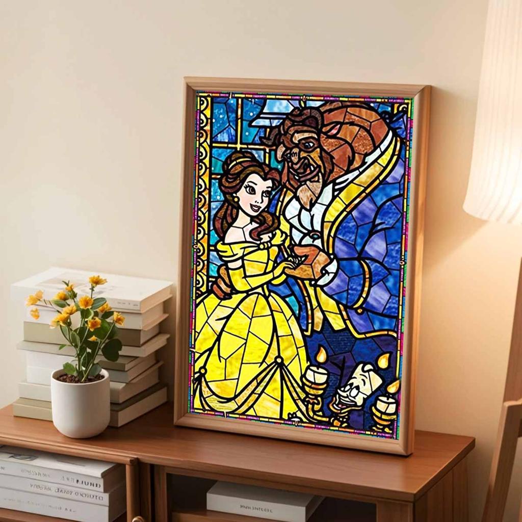 Full Round Diamond Painting Beauty and The Beast  Art Rhinestone Picture Mosaic DIY 5D Cross Stitch Embroidery Home Decoration