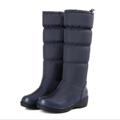 Warmer Pelz Plüsch Daunen Damen Schneestiefel Winter 2025 Damenschuhe Wasserdicht Bequem Damen Kniehohe Stiefel Schwarz Weiß Übergröße