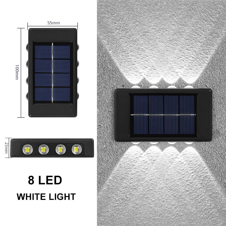 4/6/8/10LEDs Solar Wall Lamp Yard Street Decor Light Outdoor Waterproof Up and Down Luminous Lighting Garden Landscape Lamp