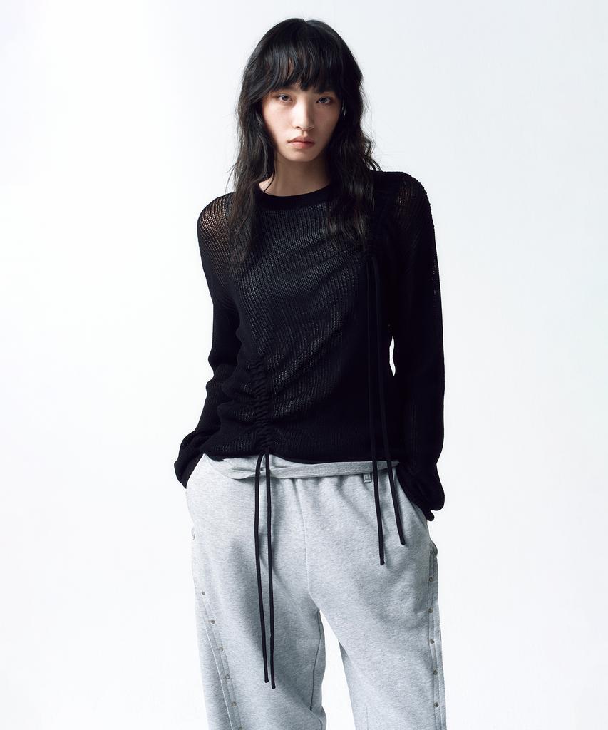INSILENCE WOMEN Loose Fit Layered Knit Black