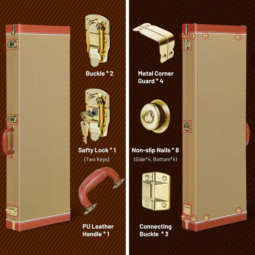 CAHAYA Guitar Case Electric Guitar Hard Case with 30mm Thick Pad Neck Pillow Included 2 Keys PVC Material Waterproof Easy to Clean Storage for