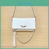 Solid Color Simple Gold Wing Decoration Women Casual Shoulder Bag With Tassels