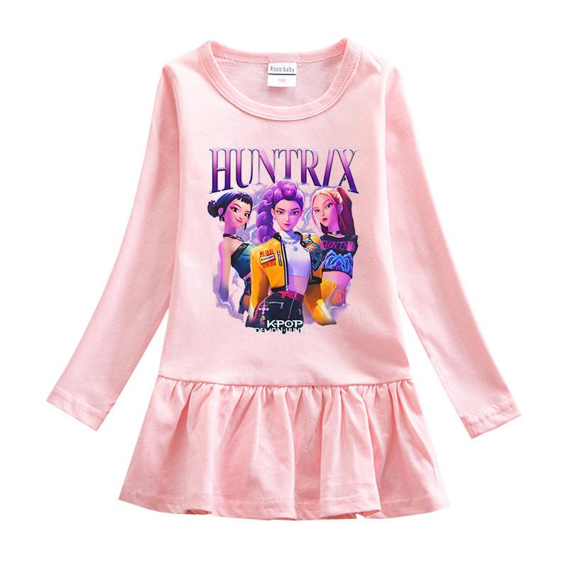 Mädchen Kpop Rumi Zoey Mira Jäger Print Rumi Zoey Mira Faltenkleid