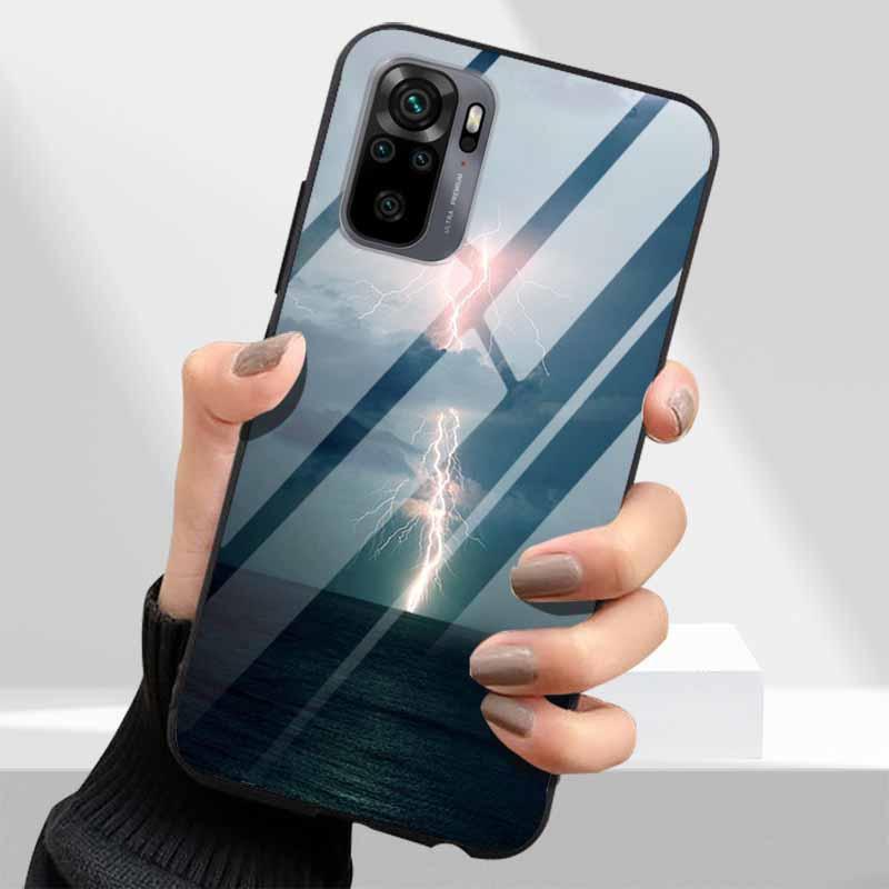 Tempered Glass Phone Cases for Xiaomi Redmi Note 10 11 Pro 10T 10s 11s Note11 11Pro Cover Hard PC Back Coque Note10 10 s 10Pro