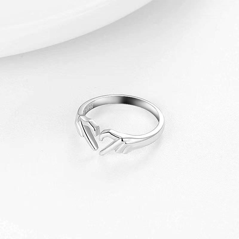 Ring Women Hug Love You Fashionable European and American Heart Shaped Open Ring Ring