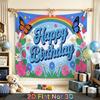 Party Backdrop Happy Birthday Birthday Floral Rainbow Butterfly Photo Booth Background Front Door Decor
