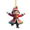 2D Christmas Tree Pendant Cartoon Boy Girl Hanging Accessories Mini Acrylic Christmas Pendant  Home