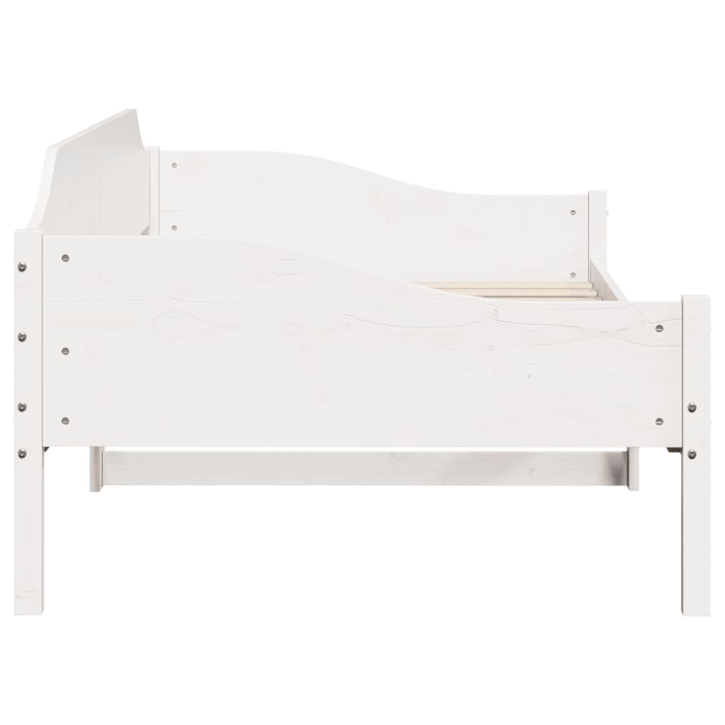Solid Wood Bed Frame without Mattress White 90 x 190 cm Pine Wood