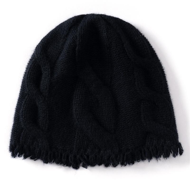 Autumn and Winter New Heavy Thickened Twisted Dome Men's and Women's Cashmere Fringed Hat