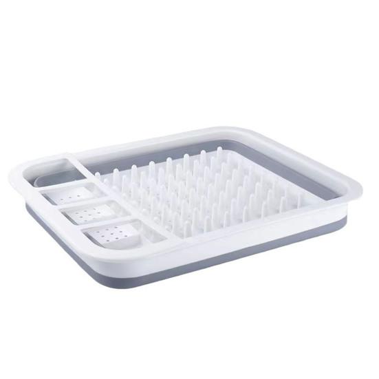 Dish Drying Rack with Drainboard Portable Dish Drainer for Kitchen Counter Collapsible 1pc