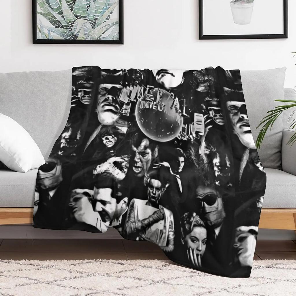 Universal Horror Throw Blanket Warm Plush Fuzzy Blanket for Living Room