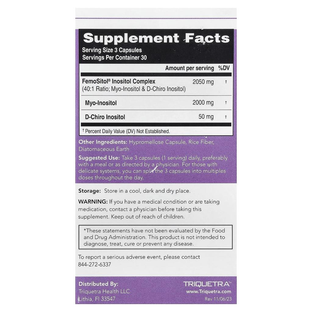 Triquetra Health, Femositol®, Inositol Complex, 90 Capsules