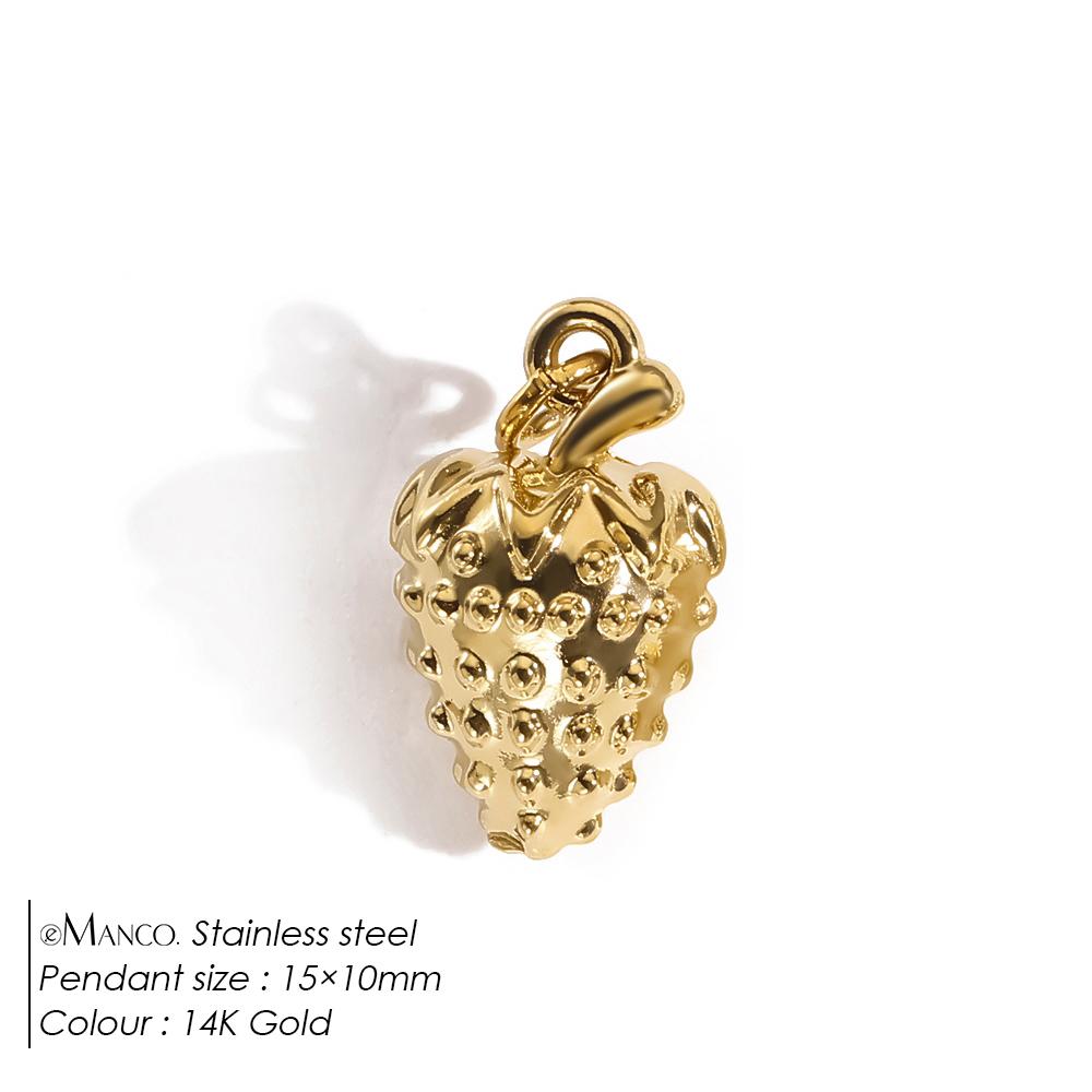 eManco Stainless Steel Charms Bohemian Style Fruit Elements Strawberry, Pineapple, Cherry Summer Trendy Jewelry Pendant