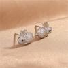 Sole Memory 925 Silver Cute Zircon Rabbit Stud Earrings For Women Fine Jewelry Female Party Gift EA880