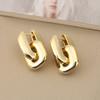 Elegant Geometric Interlocking Hoop Earrings Exquisite Versatile Studs Chic Jewelry Gift For Women