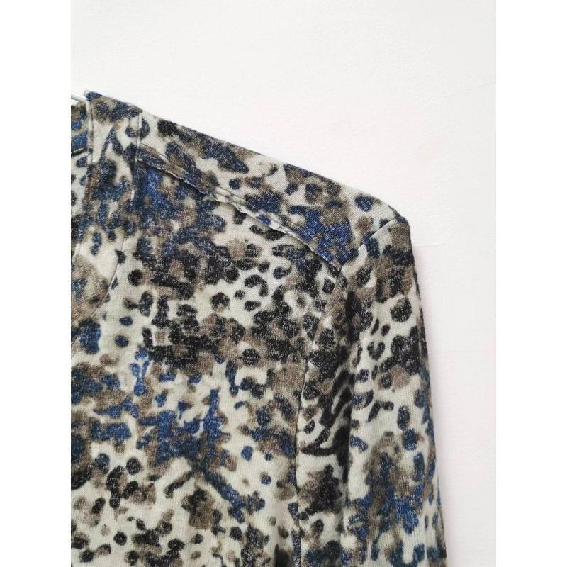 

Хлопковая эластичная матовая многофункциональная рубашка с длинными рукавами Fat Mm23 Осень Новая мода Большой размер Женский вязаный кардиган Клетка 813 Leopard flower M