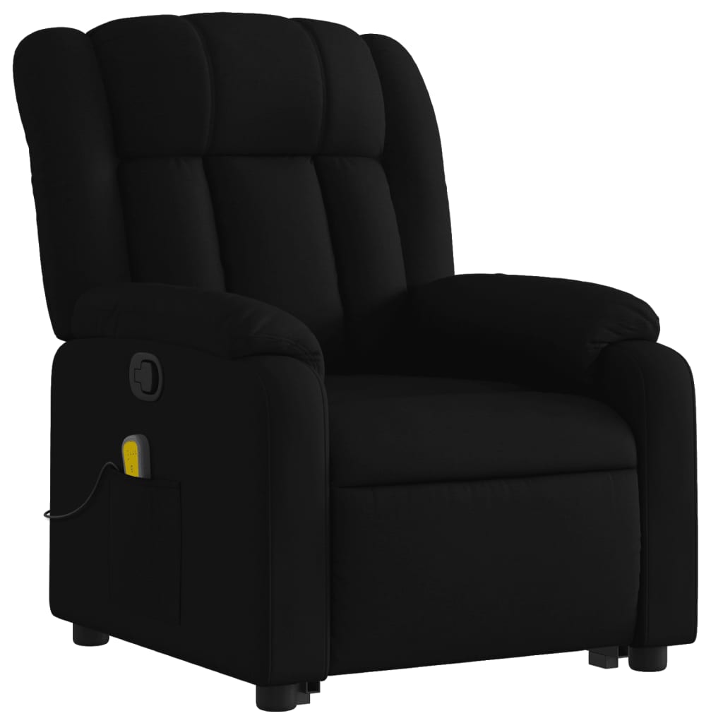 Vidaxl Lift-Up Massage Chair, Reclining, Black, Fabric Upholstered