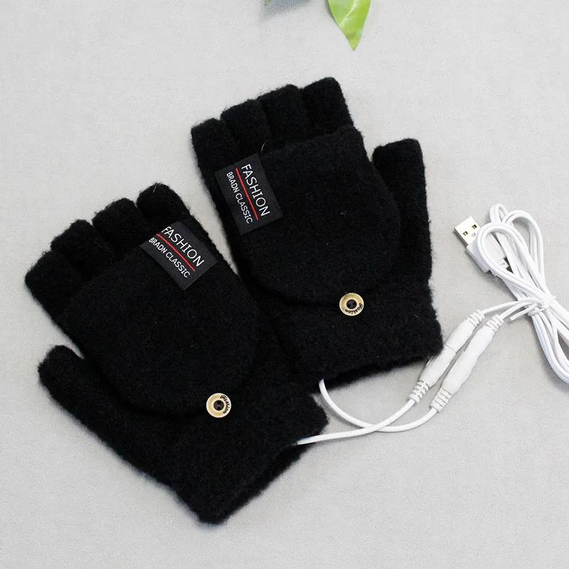 

Electric Heated Winter Gloves USB Rechargeable Reusable Touch Screen with Exposed Fingers Bike Motorcycle Skiing Hiking чёрный