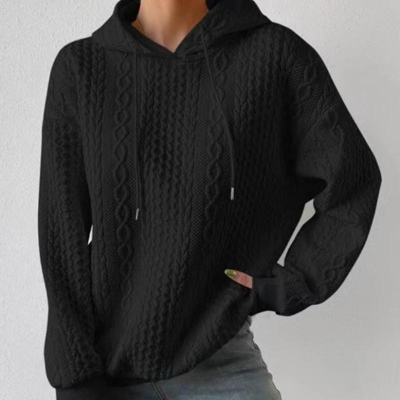 

Женский повседневный пуловер с круглым вырезом и длинными рукавами, осенние топы 2XL чёрный