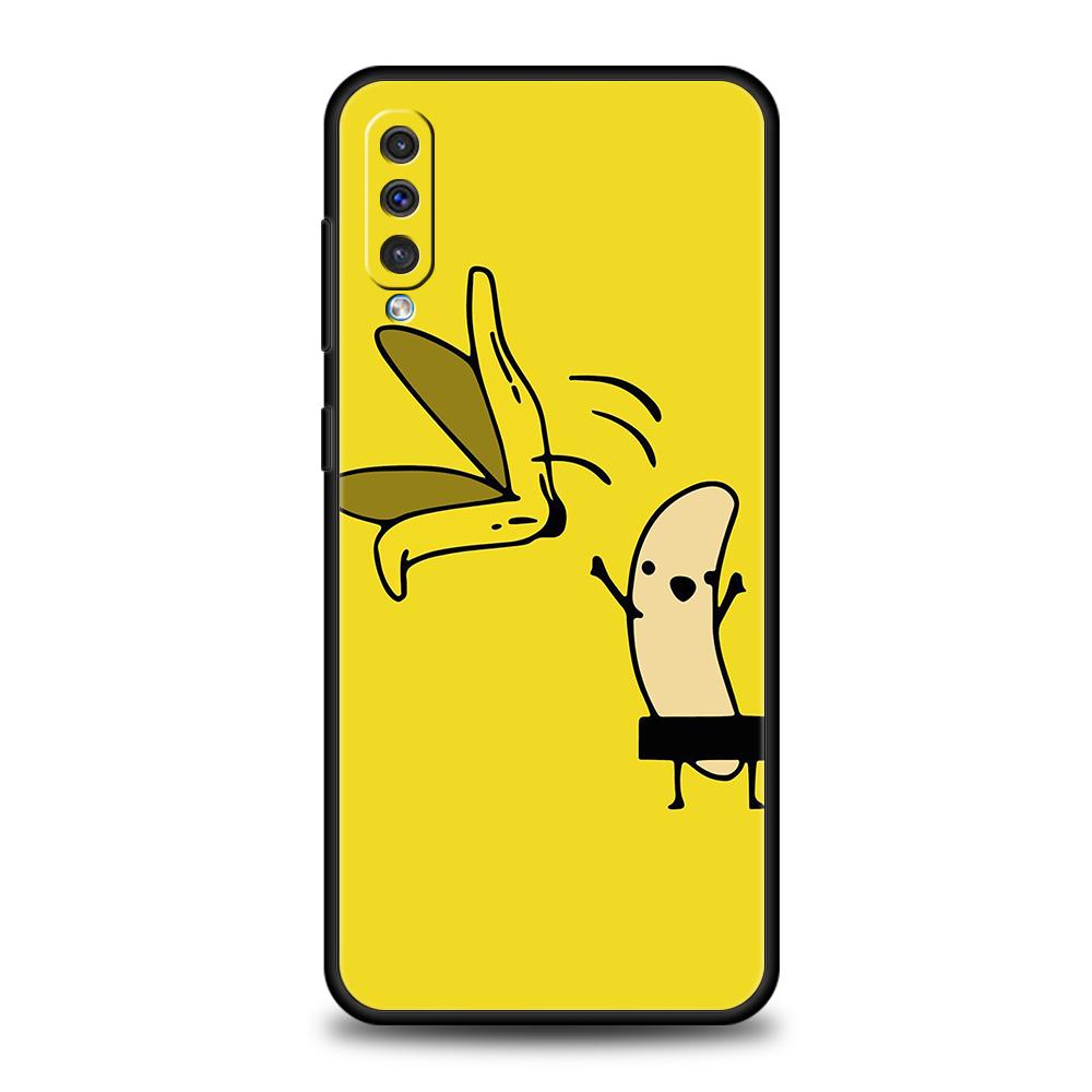 Phone Case for Samsung Galaxy A56 A36 A26 A06 A16 A24 A36 A54 A14 A42 A22 A20 A12 A10 5G Soft TPU Shell Funny Bite Apple Banana