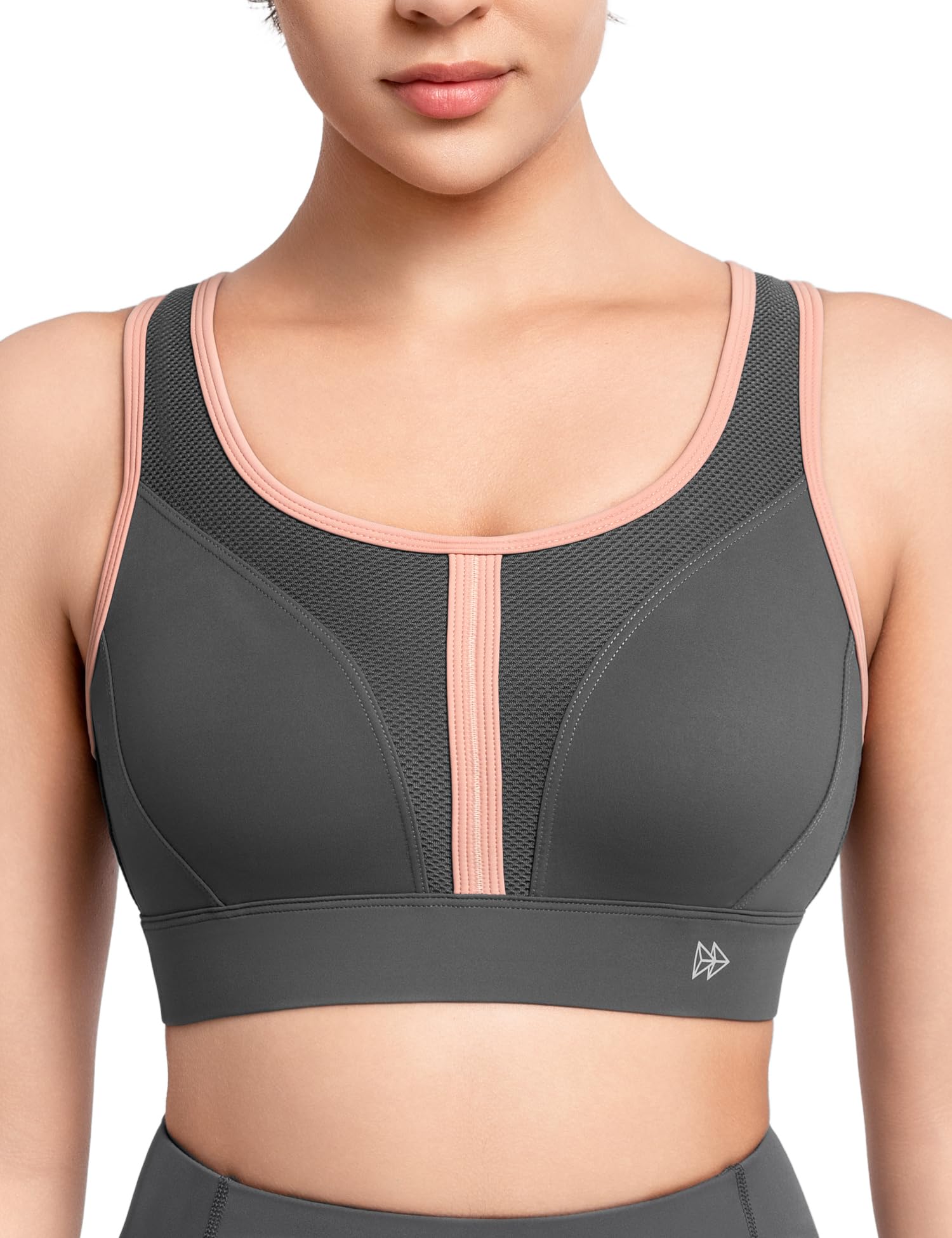 

Спортивный бюстгальтер Yvette без высокого крючка, крест на спине, без встроенного пота, быстросохнущий, цветной, спортивный, спортивный, XL, серый, женский, отскок, поддержка, размер, регулировка, спина, серый