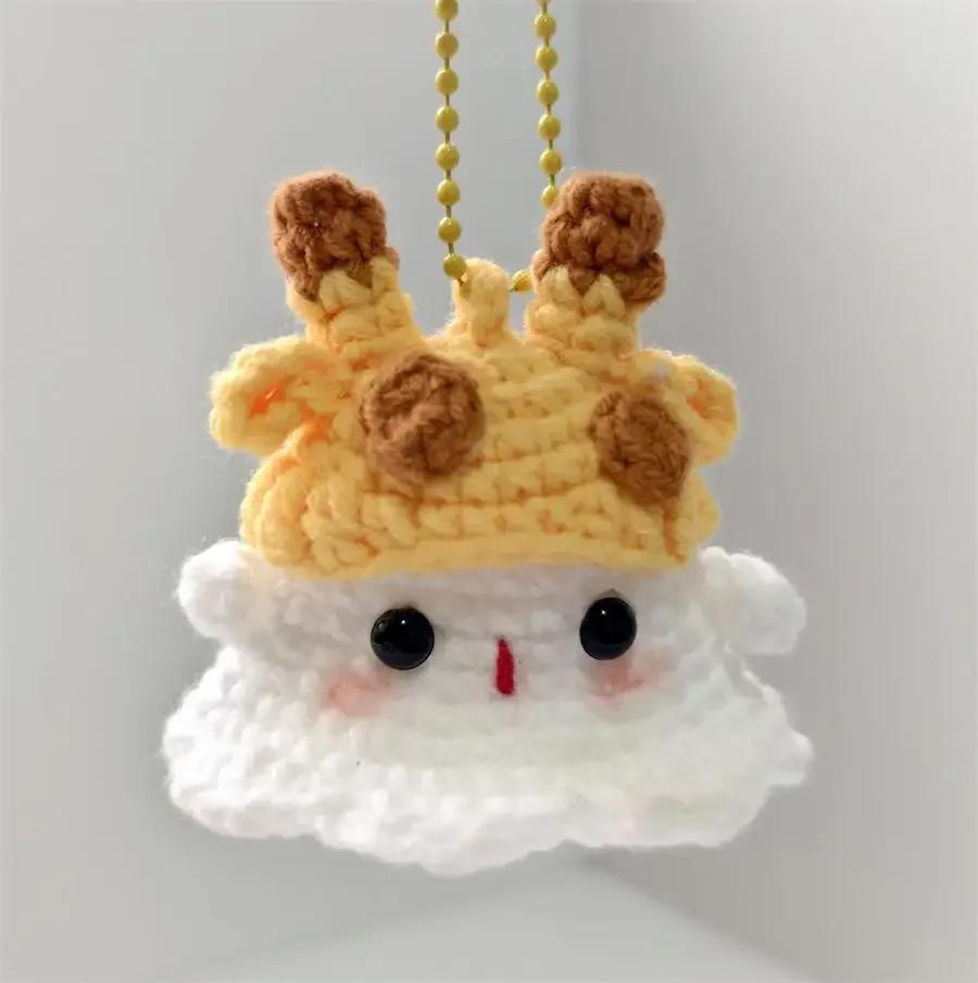 Crochet Ornament Finished Positive Figures Crochet Animals Ghost Desk Accessory Home Office Decor Christmas New Year Party Gift